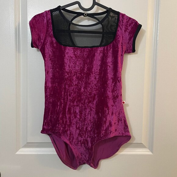 Yumiko Cynthia mesh velvet leotard size L - Picture 1 of 3